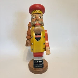 Jowei Rhoen German Nutcracker Hand Carved Orange / Red 12" - Picture 1 of 10