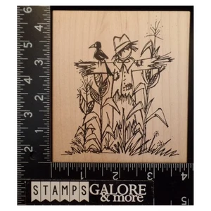 Heidekraut Stempel T-45 SKETCHED SCARECROW CORN HUSK FEILD CROW #1982 - Bild 1 von 2