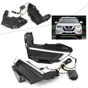 Fit Nissan Rouge X-trail 2017-18 LED Daytime Running Light Fog Lamp Turn Signal - Picture 1 of 7