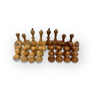 Umbra Wobble Chess Set Maple Walnut Wood Pieces only - Picture 1 of 4
