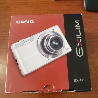 Casio Exilim EX-H5 12.1MP Digital Camera Black Complete In Box Pre Owned Tested - Image 1 of 4