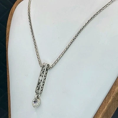 Brighton “A Day of Love” Necklace Clear Crystal Heart Birthstone Pendant - Image 1 of 4