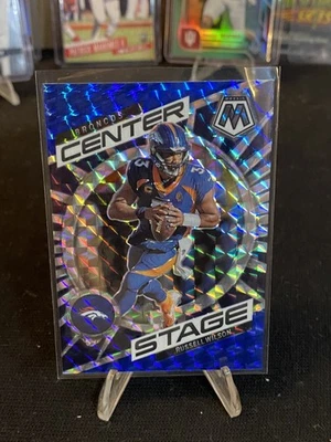 Russell Wilson 2023 Mosaic Football Center Stage Blue 99/99 Broncos - Image 1 of 3