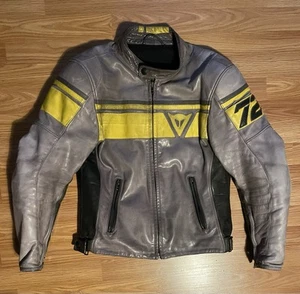 Dainese Racing C2 Leather Motorcycle Jacket CE Armored Vented - sz S/M grey - Bild 1 von 10