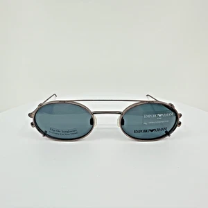 New VINTAGE Emporio Armani 101 EYEGLASSES & Clip-On C. 1140 Antique Violet 46mm - Picture 1 of 18