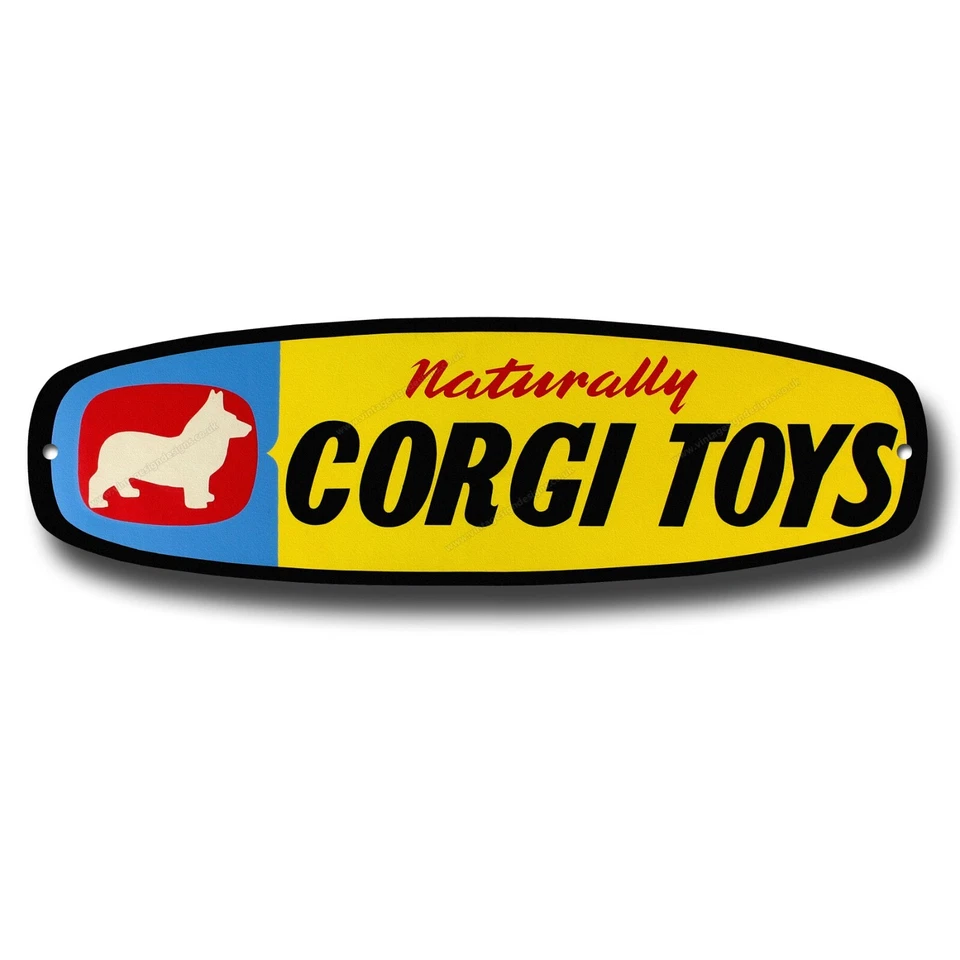 NATURALLY CORGI TOYS OVAL METAL DISPLAY SIGN - Image 1 of 1