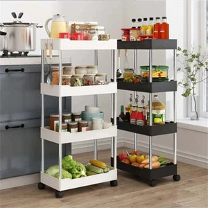 Mobile Storage Trolley Three or Four Shelves Kitchen Classroom Cart trolley - Picture 1 of 7