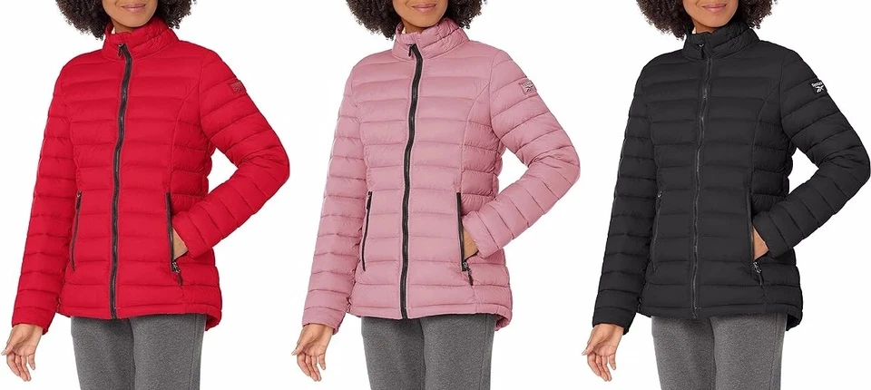 女式 $165 锐步冰川盾绗缝夹克带帽尺寸 M 全新带标签 — 第 1/1 张图片