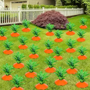 24 Set Easter Yard Carrot Decorations Garden Stake Fade Resistant Carrot Yard St - Picture 1 of 12