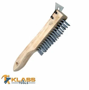 Spazzola a filo 11" con manico in legno e raschietto di KlassTools - Foto 1 di 3
