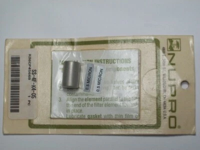 1- Nupro Swagelok Particulate Filter Elements, 4F Series In-Line, SS-4F-K4-05