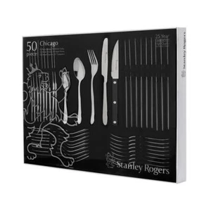 Stanley Rogers 50pc Chicago Stainless Steel Cutlery Set 50 Piece - Foto 1 di 3