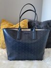 New With Tags Michael Kors Large Jodie Tote Navy Blue Canvas Leather Msrp 498