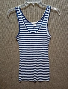 SO LOW Size Medium Blue And White Striped Tank Top - Picture 1 of 12