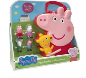 New Peppa Pig Carry Along Figure Carrying Case Daddy Mummy Peppa George Toy