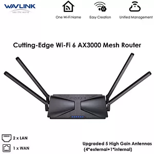 Wi-Fi 6 AX3000 Dual Band Mesh Router OFDMA Mesh & AP Mode Support 160MHz & IPv6 - Picture 1 of 13