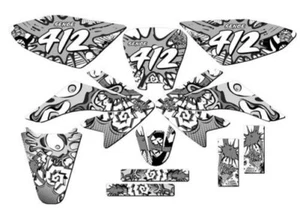 2004-2013 CRF 70 ZANY White Senge Graphics Kit Compatible with Honda - Picture 1 of 10
