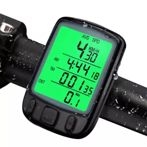 LCD Digital Bicycle Computer Bike Backlight Speedometer Odometer Waterproof - Picture 1 of 24