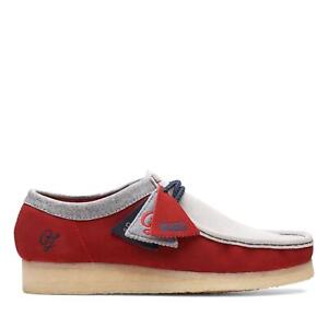 Clarks Originals Mens Wallabee Moccasin VCY Red Suede Casual  Shoes