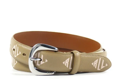 Cinto feminino LAUREN Ralph Lauren cáqui escuro estampa logotipo NOVO - Imagem 1 de 2