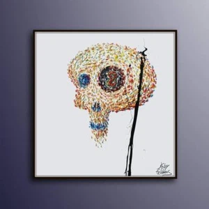Skull 35" Surreal Oil painting on Canvas, Original Handmade painting, modern art - Picture 1 of 5