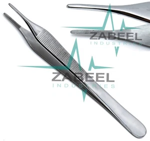 Surgical Adson 15cm Dressing Tweezers Serrated Tip Dental Tissue Forceps Pliers - Picture 1 of 3