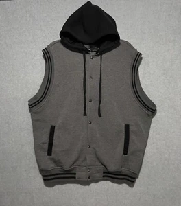 Chaleco con capucha sin mangas original de lujo para hombre gris talla 2XL - Imagen 1 de 9