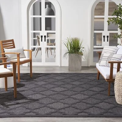 Alfombra de área Nourison Easy Care carbón marroquí/negro 8' x 10' enrejado fácil Foto 1 de 4