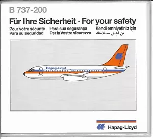 Safety Card - Hapag-Lloyd - B737 200 (S4766) - Bild 1 von 1