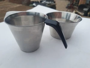 Vintage Lundtofte Zuckerdose & Milchkännchen Milch Set Edelstahl Danish MCM - Bild 1 von 12