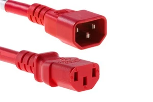 RED Power Mains Extension Jumper Cable IEC C13 Female to IEC C14 Male 0.3m 30cm - Picture 1 of 1