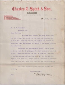 1910 SPORTING NEWS Signed Letter (CHARLES SPINK) Ban Johnson Situation - Picture 1 of 1