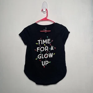 So Favorite Top Girls Size Xl 14-16 Black Short Sleeve Time For A Glow Up Shirt - Picture 1 of 4