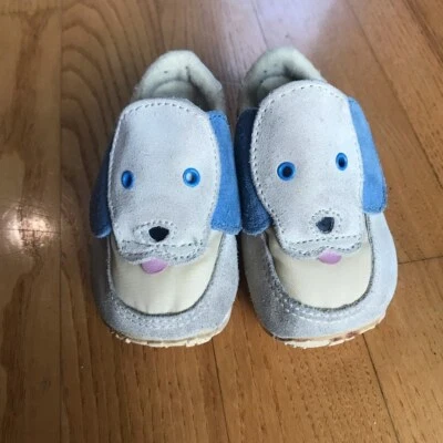 cachorro perro bebé zoológico zapatos vintage zapatillas azul tostado amarillo ropa niños talla 1 Foto 1 de 4