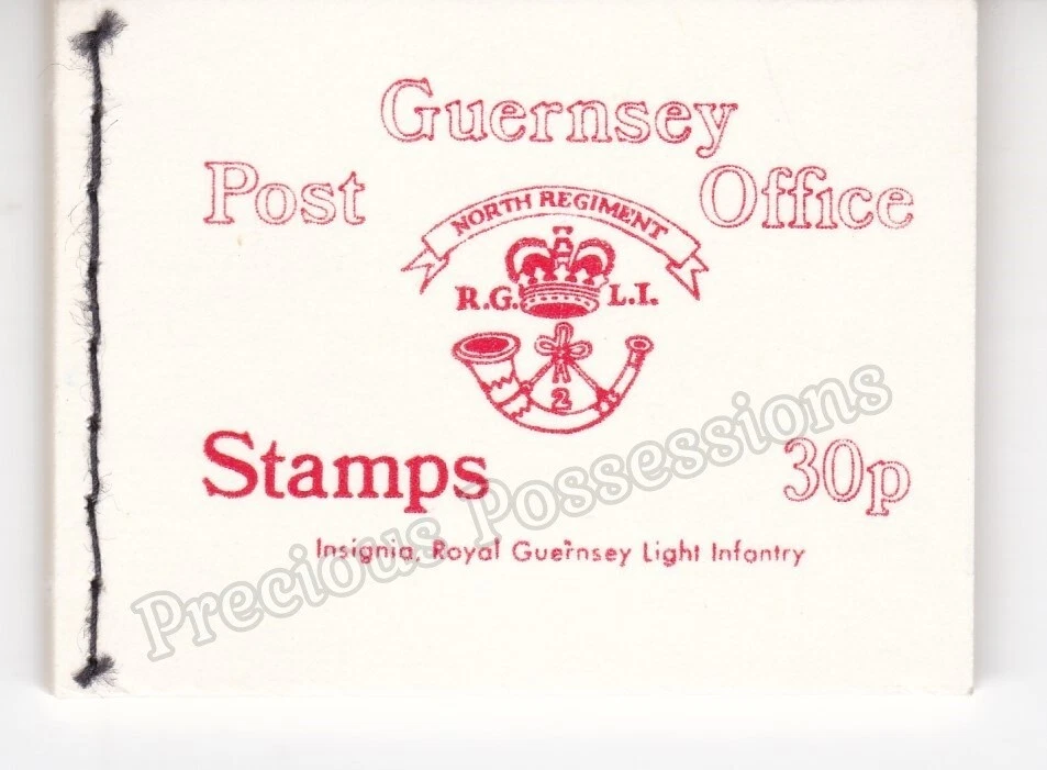 GUERNSEY POSTAGE STAMP BOOKLET 1973 SB12 30p NORTH REGIMENT LIGHT INFANTRY - Image 1 of 1