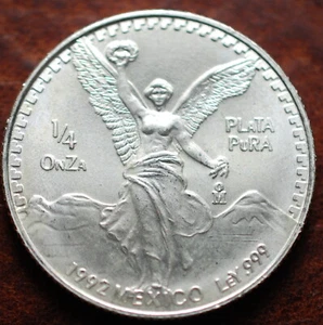 1992 Silver Mexico 1/4 OZ Libertad .999 Fine - Picture 1 of 2