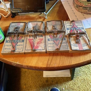 Lote De 4 Trampas Para Ratones/Trampas Para Ratas De Colección - Victor Animal Trampas - Imagen 1 de 4