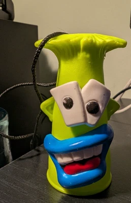 Vtg 90's Gakoids Yellow/Green Nickelodeon Gak-Man Toy Necklace 1993  - Image 1 of 2