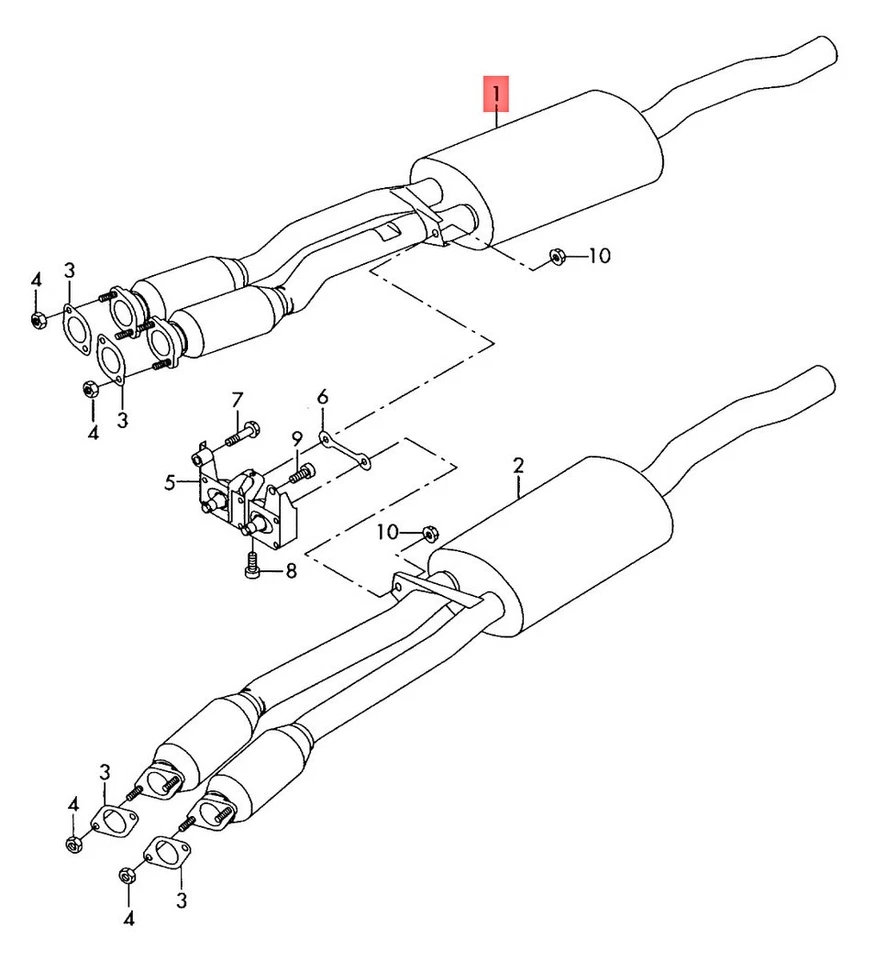 Genuine AUDI A8 S8 quattro 4E2 4E8 Exhaust Pipe right 4E0253301E - Image 1 of 1