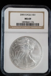 2005 American Silver Eagle NGC MS-69 - Picture 1 of 2