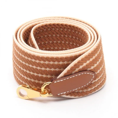 HERMES Bandolera Sangle Cordage Correa de hombro Swift cuero lona marrón usado - Imagen 1 de 4