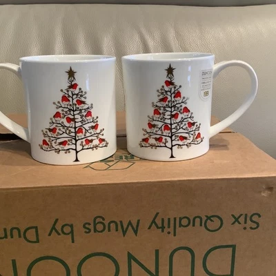 Dunoon Bone China Festive Robins Christmas Mugs Lot Of Six New Inbox - Image 1 of 4