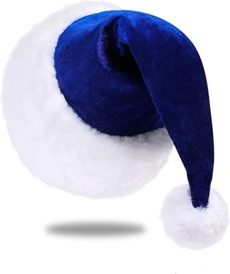 Sombrero de Papá Noel de Terciopelo Rojo Vino para Adultos Peluche Grueso Navidad Vacaciones Disfraz Foto 1 de 4