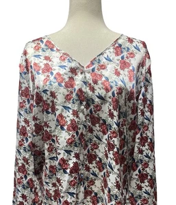 Vintage Val Mode Rose Pyjama Floral Silky L Sleep Lounge 2tlg Set 1980er USA Neu - Bild 1 von 10