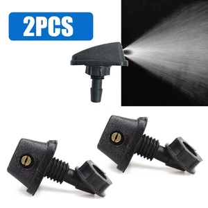 2Pcs Black Parts Car Windscreen Washer Water Spray Jets Nozzles Flexible Durable - Picture 1 of 10