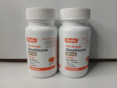 Rugby Ultra Strength Simethicone Gas Relief Pills 180mg 2 Pack Softgels - Image 1 of 2