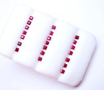 Natural Loose Square Ruby 30 Pieces   2.52 Carats Total  2.0x2.0   MM - Matched - Image 1 of 4