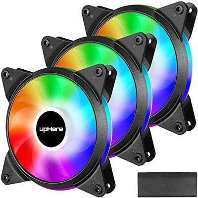 UPHERE 5V 3PC 120MM SILENT PWM INTELLIGENT CONTROL 5V ADDRESSABLE RGB FAN - Image 1 of 4
