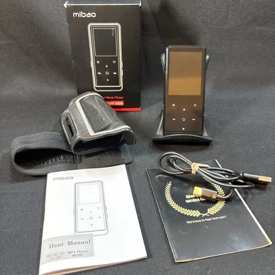 Mibao Music MP3 Player Bluetooth 4.2" Large Screen 32GB Black Slim Portable Size - Image 1 of 4