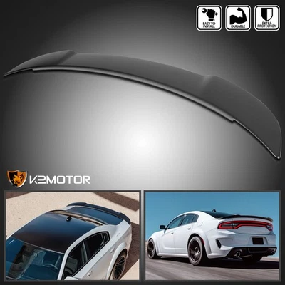 Fits 2015-2023 Dodge Charger RT SRT SXT Matte Black Factory Style Spoiler Wing - Image 1 of 4
